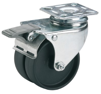 Swivel castor plastic 75mm with front brake (G-ZW/P6-PL) :: 32D-8106 :: 1